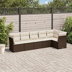 Maison Chic Salon de jardin avec coussins 6 pcs, Ensemble Tables et chaises de jardin, marron résine tressée -GKD965851