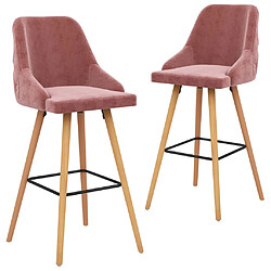 vidaXL Tabourets de bar lot de 2 rose velours 