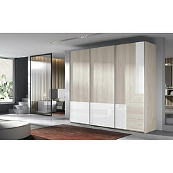 Inside 75 Armoire 3 portes coulissantes suspendues Icon 206,2 x 240 couleur Tundra Cristal Blanco Profil Inox 