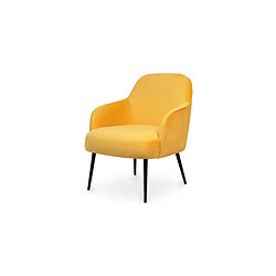 ICONIK INTERIOR Fauteuil tapissé de velours - Hyra Jaune