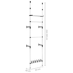 vidaXL Système de garde-robe télescopique barres et étagère Aluminium pas cher