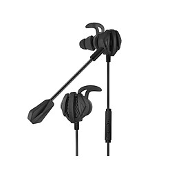 LUUCOZK Écouteurs intra-auriculaires filaires avec microphone, son stéréo, casque de jeu, accessoires pour téléphone - Noir