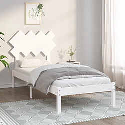 Maison Chic Lit Moderne Chambre - Cadre/structure de lit pour adulte Blanc 90x190 cm Simple Bois massif -MN52676