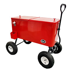 AXI Retro Cooler Rouge | Réfrigérateur de boissons mobile pour l'extérieur / le jardin | Glacière 76 litre 