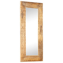 vidaXL Miroir sculpté à la main 110x50x2,5 cm bois de manguier solide