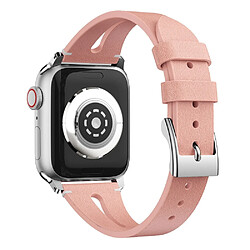 Avis Wewoo Bracelet en cuir forme de goutte d'eau pour montre-bracelet Apple Watch séries 43 et 2 et 1 et 42 mm rose