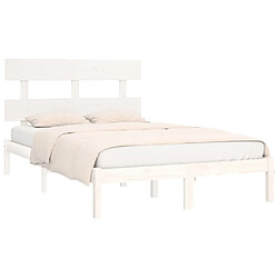 Avis Maison Chic Lit Super King - Cadre de lit,Structure du lit Contemporain pour chambre Blanc Bois massif 180x200 cm -MN83937