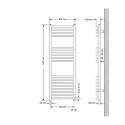 Avis LuxeBath Radiateur de salle de bain Sahara Raccord latéral sèche-serviettes Anthracite 40x120 cm