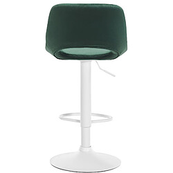 Avis Decoshop26 Tabourets de bar chaises haute x2 avec repose-pieds en velours vert piètement métallique blanc 10_0004088