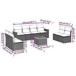 Avis vidaXL Salon de jardin avec coussins 9 pcs beige résine tressée