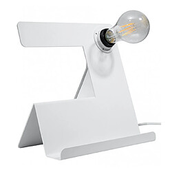 Luminaire Center Lampe de table Incline Acier blanc 1 ampoule 24cm