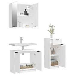 Avis vidaXL Ensemble d'armoires salle de bain 3 pcs blanc bois d'ingénierie