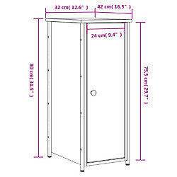 vidaXL Tables de chevet 2 pcs sonoma gris 32x42x80cm bois d'ingénierie pas cher