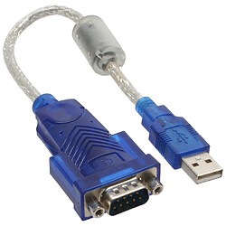 Adaptateur USB - câble sériel Premium, InLine®, prise A à 9 broches Sub D prise