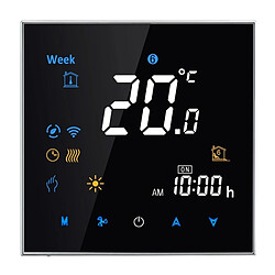 Wewoo Thermomètre noir 16A Type de chauffage électronique LCD LCD Digital Thermostat de la salle de bain avec capteur, Affichage Horloge / Température / Humidité / Temps / Semaine / Chaleur etc.