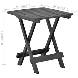 vidaXL Table pliable de jardin anthracite 45x43x50 cm plastique pas cher