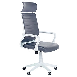 Beliani Chaise de bureau Cuir PU Gris LEADER