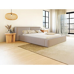 Lit coffre 180 x 200 cm - Tissu - Beige + Matelas - TIMANO de Pascal Morabito