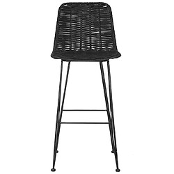 Acheter Beliani Tabouret de bar Set de 2 Rotin Noir CASSITA