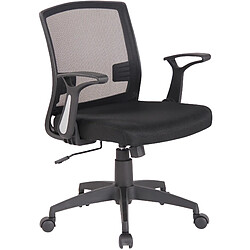 Decoshop26 Chaise fauteuil de bureau sur roulettes avec assise et dossier en maille tissu respirant noir BUR10561