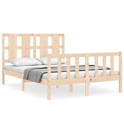 Maison Chic Cadre/structure de lit avec tête de lit pour adulte - Lit Moderne Chambre 120x200 cm bois massif -MN45033