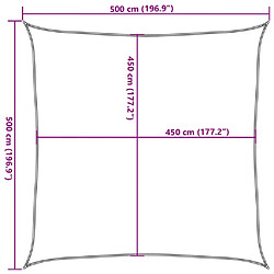 vidaXL Voile d'ombrage 160 g/m² Vert clair 5x5 m PEHD pas cher