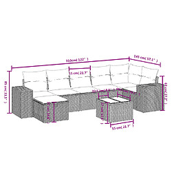 Avis vidaXL Salon de jardin 8 pcs avec coussins noir résine tressée