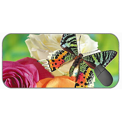 Universal (750x300x3) grand coussinet de souris de jeu avec couture de bord, pavé de souris Rose Butterfly insecte rose