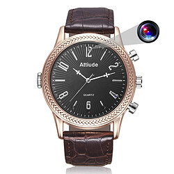 Yonis Montre Caméra Espion 1080p Cuir ROM 32 Go