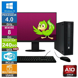 HP 705 G2 SFF A10-8750B 4GHz 8Go/240Go SSD Wifi W10 + Ecran 22 · Reconditionné 