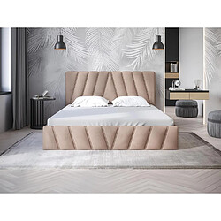 Avis Lit coffre 160 x 200 cm - Velours - Beige + Matelas - LIDAMA de Pascal Morabito