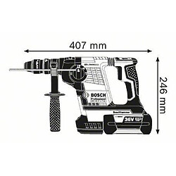 Marteau Perforateur sans fil SDS-Plus livré sans batterie ni chargeur en coffret L-BOXX BOSCH GBH 36 VF-LI Plus 0611907000