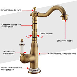 Avis ComfortXL Robinet de cuisine ancien en couleur antique, tout en cuivre, européen, chaud et froid