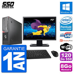 PC Fujitsu E920 DT Ecran 19" Intel G3220 RAM 8Go SSD 120Go Windows 10 Wifi - Occasion