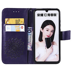 Acheter Etui en PU tournesol magnétique avec support flip violet pour votre Huawei Honor 10 Lite/P Smart (2019)