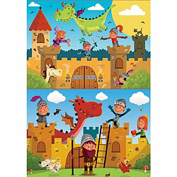 Educa Borras 2 puzzles 48 pieces chevaliers et dragons