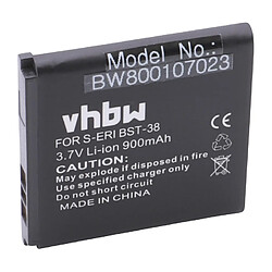 vhbw Li-Ion batterie 900mAh (3.7V) pour Smartphone, téléphone, portable SonyEricsson S500c, S500i, T303, T650, T650i, T658c comme BST-38. 