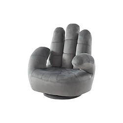 Avis Vente-Unique Fauteuil main enfant pivotant en velours CATCHY - Anthracite