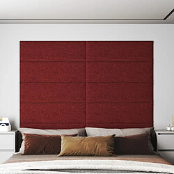 vidaXL Panneaux muraux 12 pcs Rouge bordeaux 90x30 cm Tissu 3,24 m² 