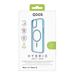 QDOS Coque pour iPhone 14 Hybrid Soft avec Snap Compatible MagSafe Bleu pas cher