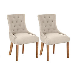 Mes Lot de 2 fauteuils 56x60x93 cm en tissu crème - VLADI