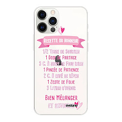 Evetane Coque iPhone 12/12 Pro souple silicone transparente Coque iPhone 12/12 Pro souple transparente Recette du Bonheur Motif Ecriture Tendance Evetane.