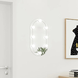 vidaXL Miroir avec éclairage LED 60x30 cm Verre Ovale