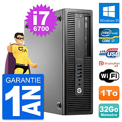 PC HP EliteDesk 800 G2 SFF Intel i7-6700 RAM 32Go Disque 1To Windows 10 Wifi - Occasion