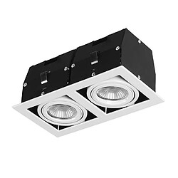 Forlight Downlight encastré double à 2 ampoules blanc mat