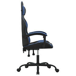 Avis vidaXL Chaise de jeu pivotante Noir et bleu Similicuir