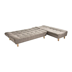 Vente-Unique Canapé modulable convertible en tissu taupe ESTEBAN pas cher