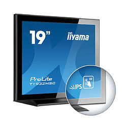 iiyama 19' Tactile PCAP, version dalle anti-reflet, conception sans cadre, 10 points, 1280x1024, Haut-parleurs, VGA, HDMI, DP, 250cd/m2, 1000:1, 5ms, USB (interface), Bloc d'alimentation interne, VESA 100, Multi points uniquement si supporté par lOS