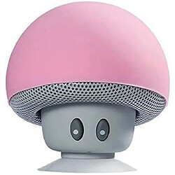 Chrono Mini Mushroom Portable sans Fil Bluetooth V2.1 Haut-Parleur et Support de téléphone Portable avec Ventouse Compatible avec iPad, iPhone, téléphones Android, Ordinateur Portable(Rose)