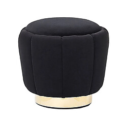 Beliani Pouf en velours noir d 43 cm IRVING